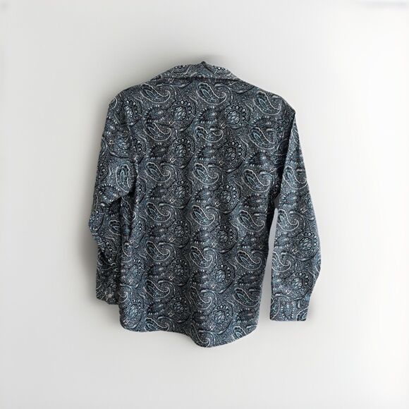 Rock & Roll Denim Red Paisley Retro Pearl Snap Western Shirt Mens L Modern Fit - Picture 5 of 5